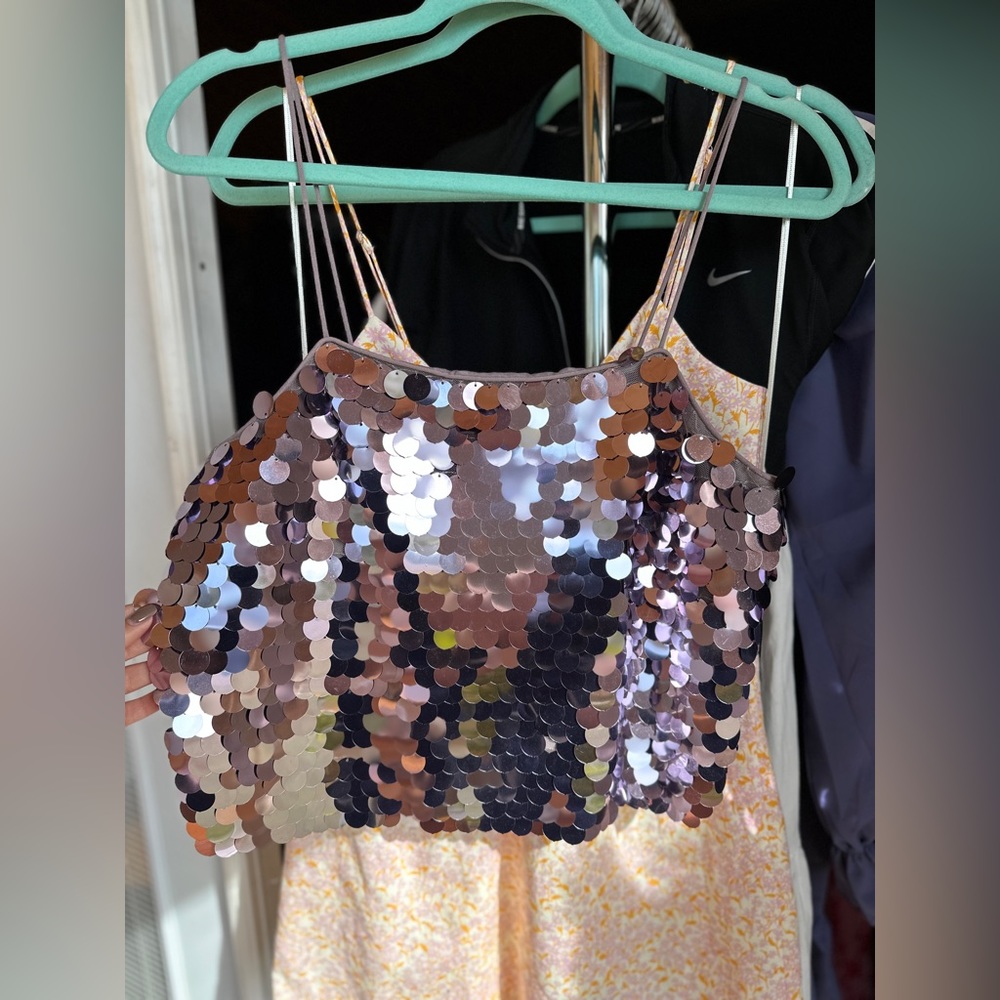Forever 21 sequin tank, purple, size medium, worn once